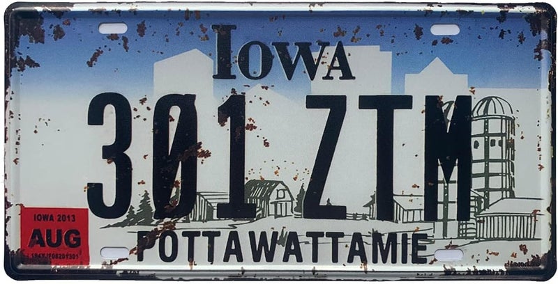 ROOKOPR Iowa License Plate Aluminum Novelty Car Decor License Plates 12"x6" Front of Car Decorative Retro Rusty License Plate for Men Women Car-15 - Image 5